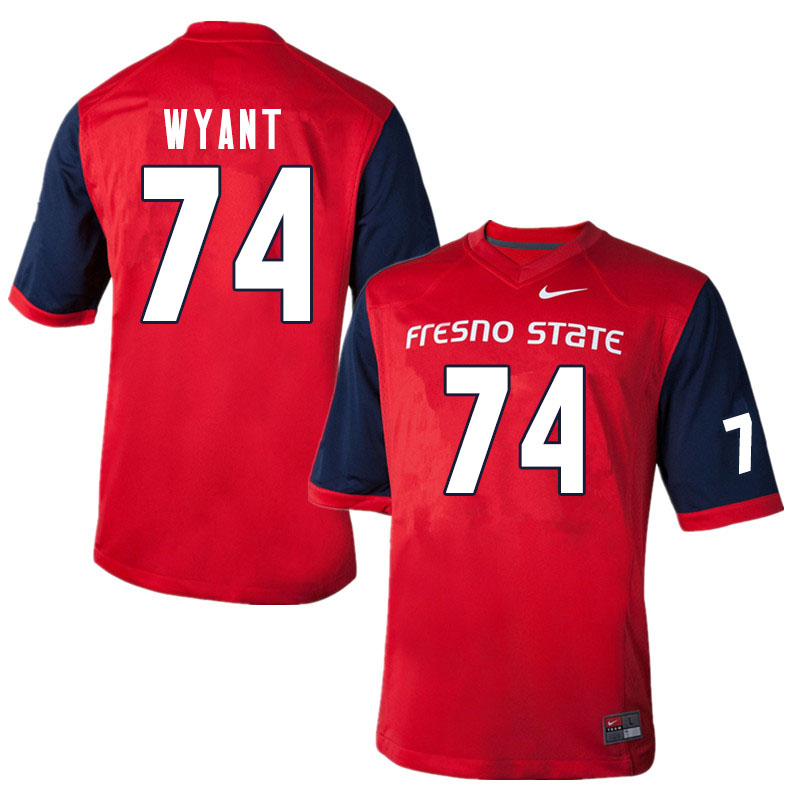 Men #74 Alex Wyant Fresno State Bulldogs College Football Jerseys Sale-Red